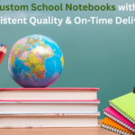 Custom notebook printing for schools with logo, high-quality binding and bulk production by SFA Print