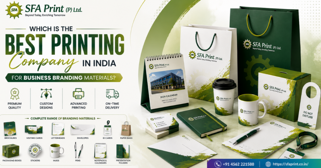 Best Printing Company in India for Business Branding Materials by SFA Print offering notebooks, brochures, stationery, catalogs and custom printing solutions