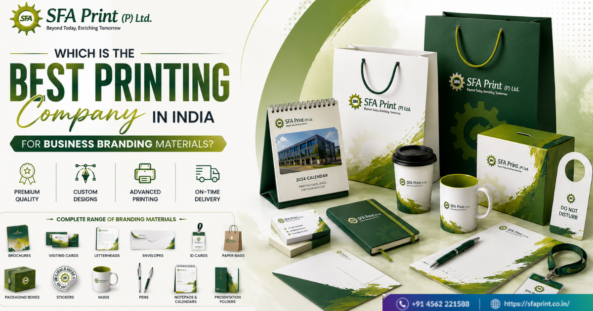 Best Printing Company in India for Business Branding Materials by SFA Print offering notebooks, brochures, stationery, catalogs and custom printing solutions